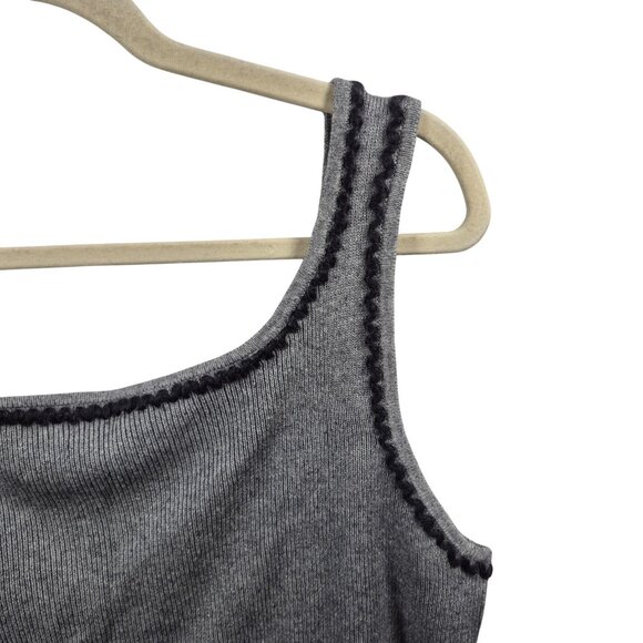 MAG Sweater Womens XL Gray Knit Vest Silk Cashmere Blend Sleeveless Top Y2K - Picture 6 of 6